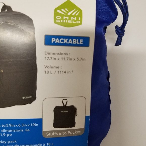 Columbia Azul Blue Packable Pocket Daypack II NWT - Picture 9 of 12
